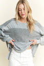 Mineral Wash Knitted Low Gauge Rib Melange top HT5959