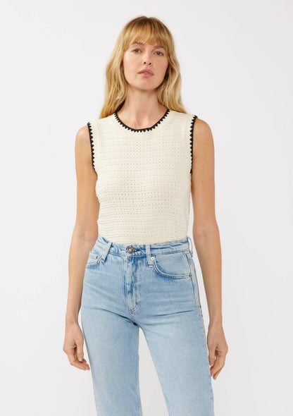 Chain Link Crewneck Tank Sweater Top