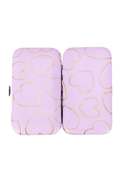 Bling Hearts Vegan Leather 7-pcs Nailcare Kit