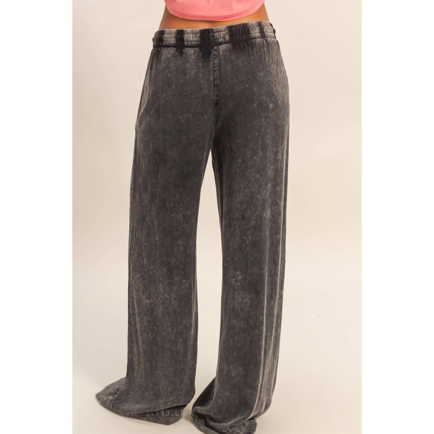 Hyfve DZ26A651 Mineral Washed Wide Leg Pants