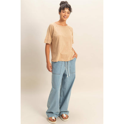 Hyfve DZ26A655 Acid Washed Boxy Tee