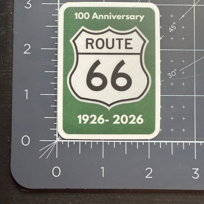 100 Anniversary of Route 66 Highway Sign - 3" Vinyl Sticker