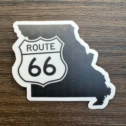 Missouri and Route 66 Highway Sign - 3" Vinyl Sticker