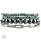 Western burnished pearl bead and chain bracelet set