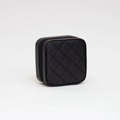 TG10707 Quilted Zip Around Square Jewelry Box