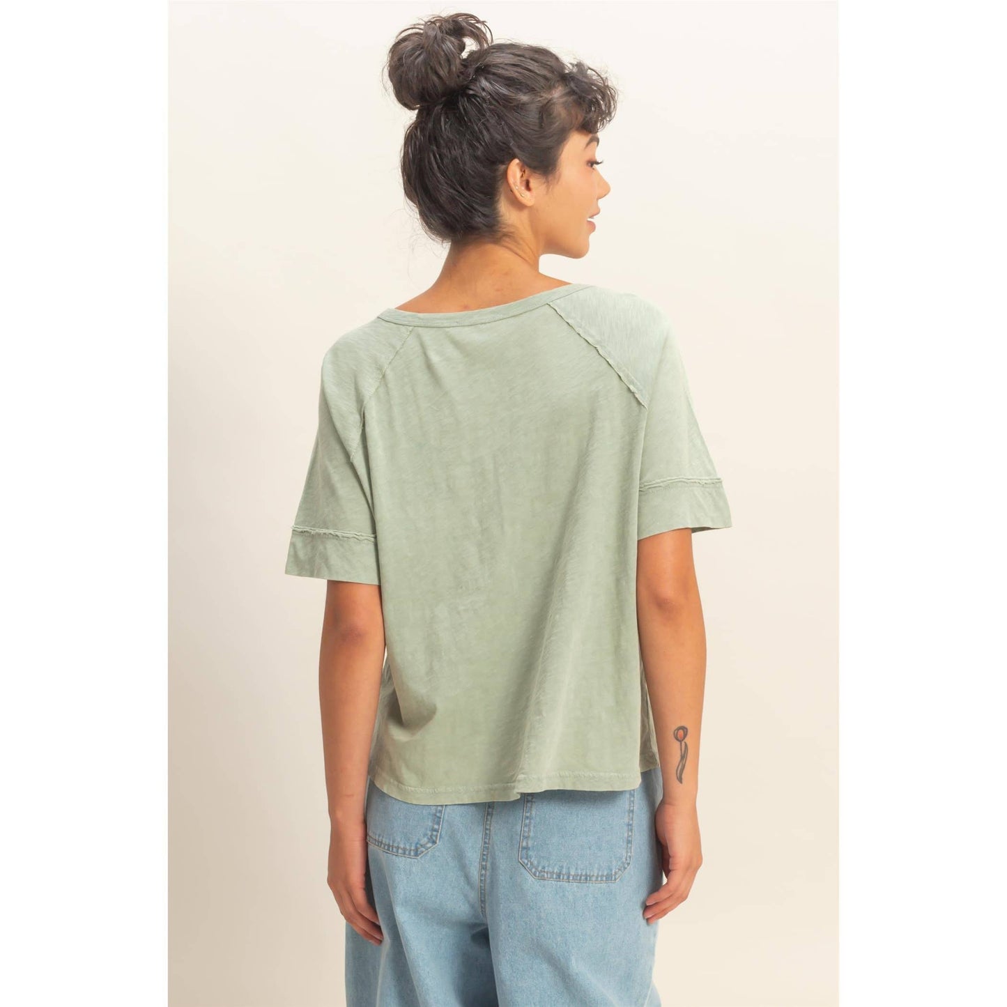 Hyfve DZ26A655 Acid Washed Boxy Tee