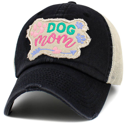 Dog Mom Meshback Ballcap: BLK