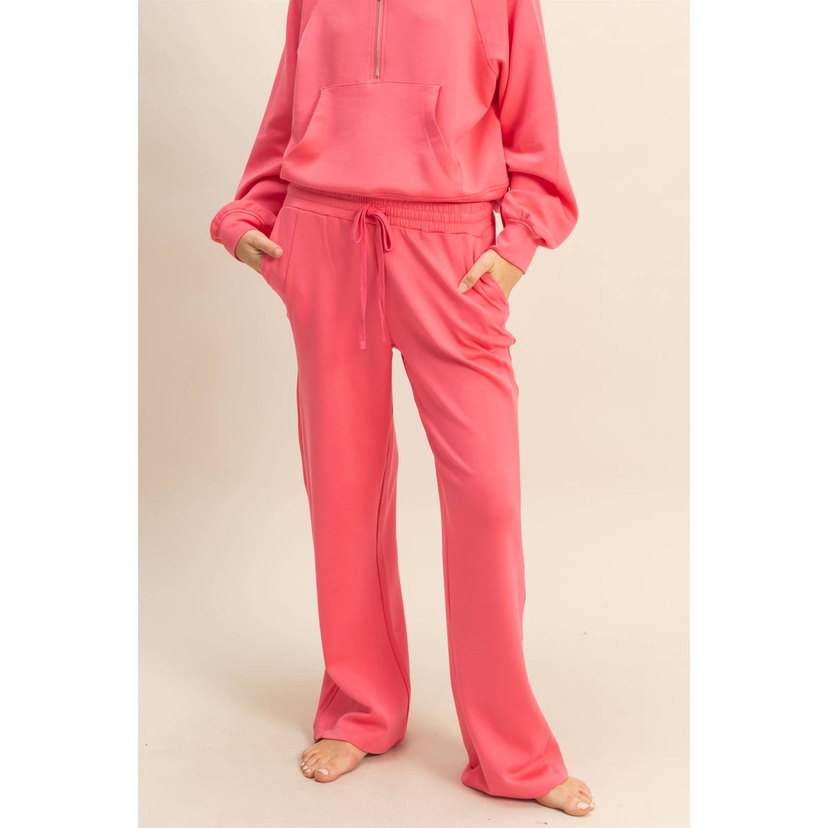 Double Knit Wide-Leg Sweatpants