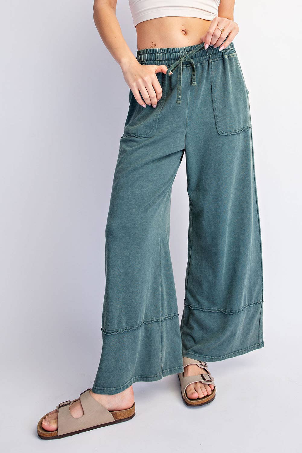 Rae Mode Mineral Washed Cropped Wide Leg Pant P6363