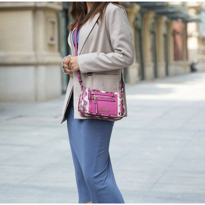 Essie Snake embossed Vegan Leather Crossbody by Mia K