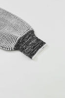 Grey Plaid Contrast Trim Open Front Cardigan: Medium Grey / L / 65%Acrylic+35%Polyester