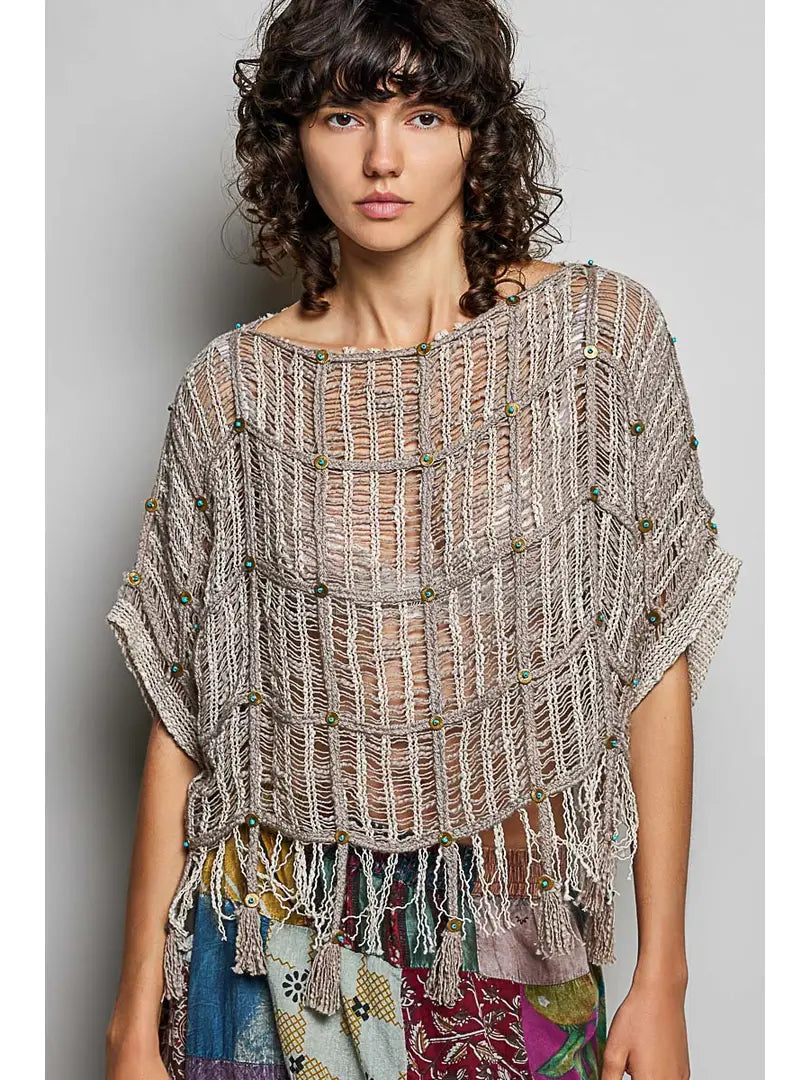 POL Clothing Cotton Crochet Top