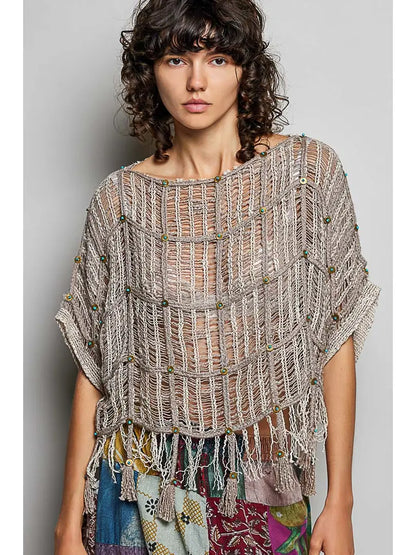 POL Clothing Cotton Crochet Top