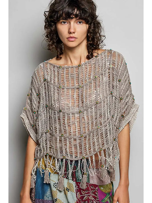 POL Clothing Cotton Crochet Top