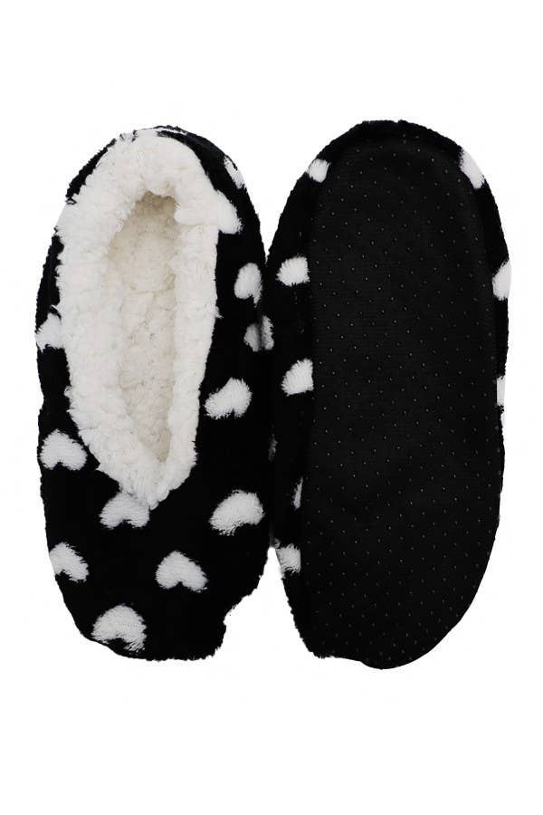 Fuzzy Plush Fleece Lined Holiday Gripper Sock Slippers