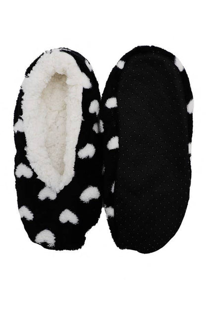 Fuzzy Plush Fleece Lined Holiday Gripper Sock Slippers