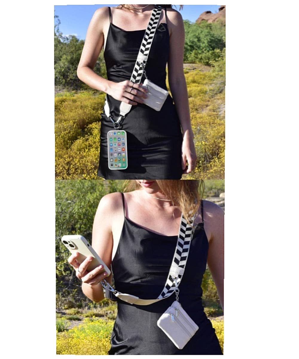 HANDBAG STRAP WITH ZIPPER POUCH PHONE HOLDER WRISTBAND