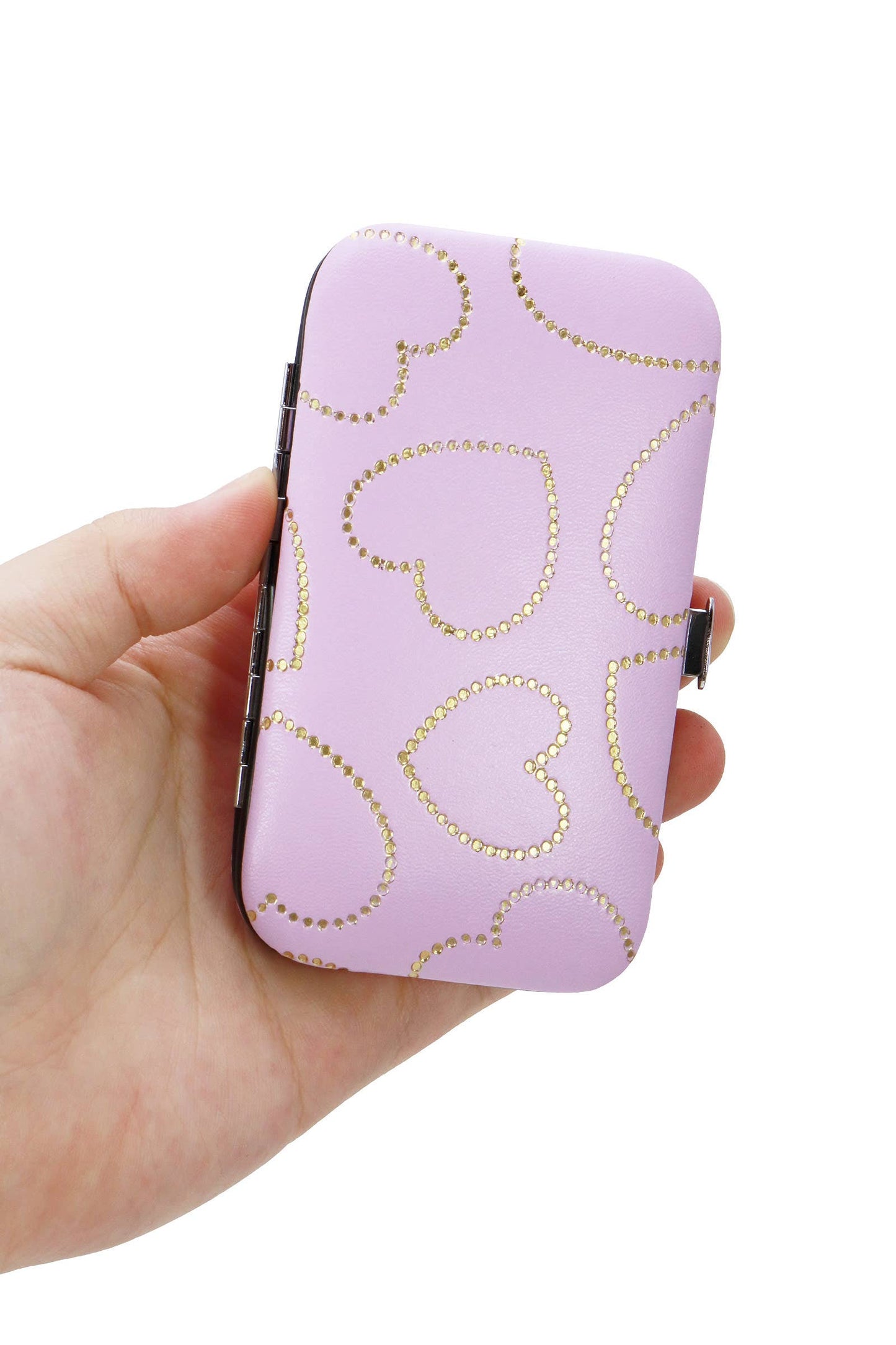 Bling Hearts Vegan Leather 7-pcs Nailcare Kit