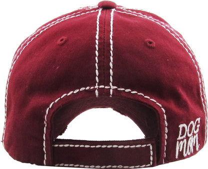 DOG MOM WASHED VINTAGE BALLCAP: BLK
