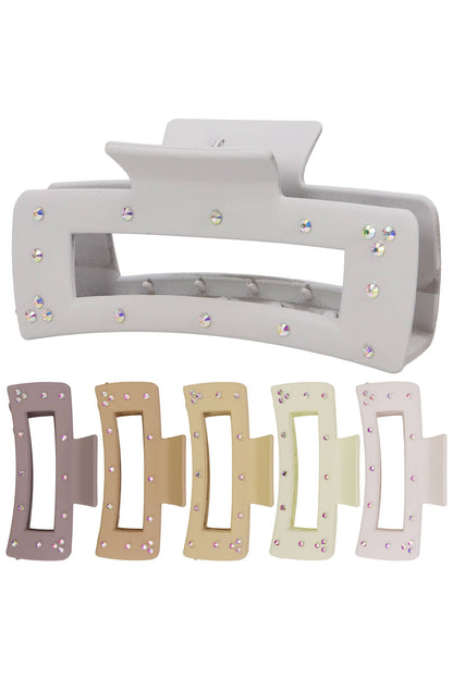 Bling Matte Hollow Block Hair Claw