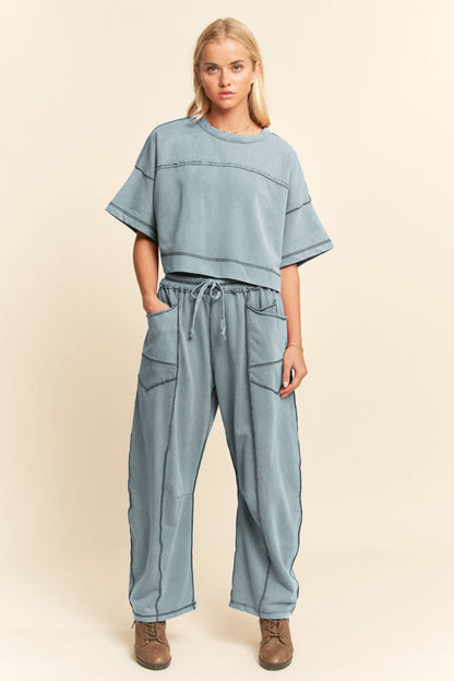 Davi & Dani Mineral Washed Barrel Pants