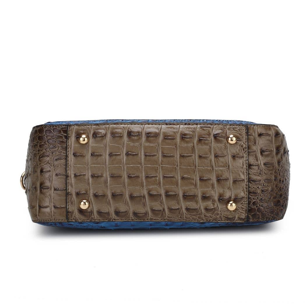 Bonnie Faux Crocodile Embossed Satchel with Wallet Bag b Mia