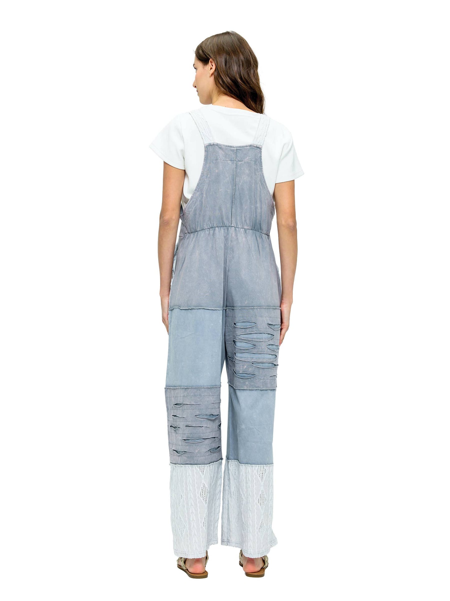 Boho Patchwork Overall Razor Cut Lace