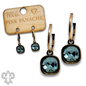 Square rhinestone charm hoop earring