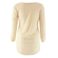 CWOSWL0659_Casual Long Sleeve Crew neck Pullover Sweater: Yellow / (L) 1