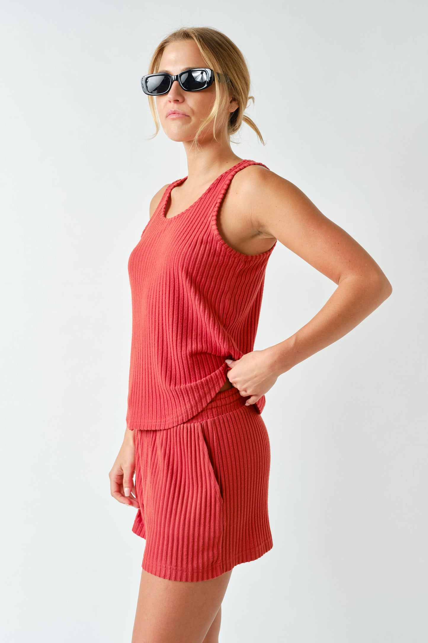 Mono B Softcore Rib Lounge Tank  top (KT5868)