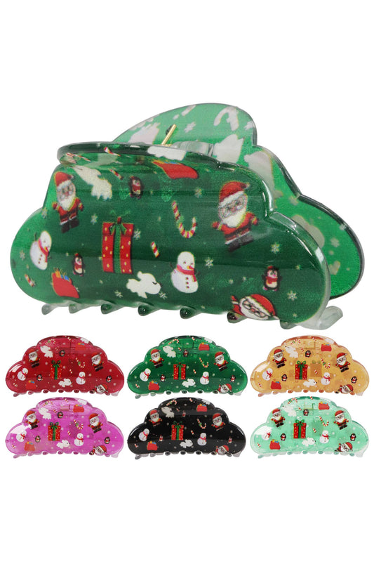 Christmas Itty Bitty Clear Cloud Hair Claw