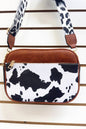 COW PRINT HANDBAG WIHT COIN PURSE