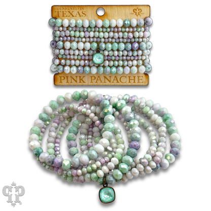 Ombre faceted bead bracelet with Austrian crystal