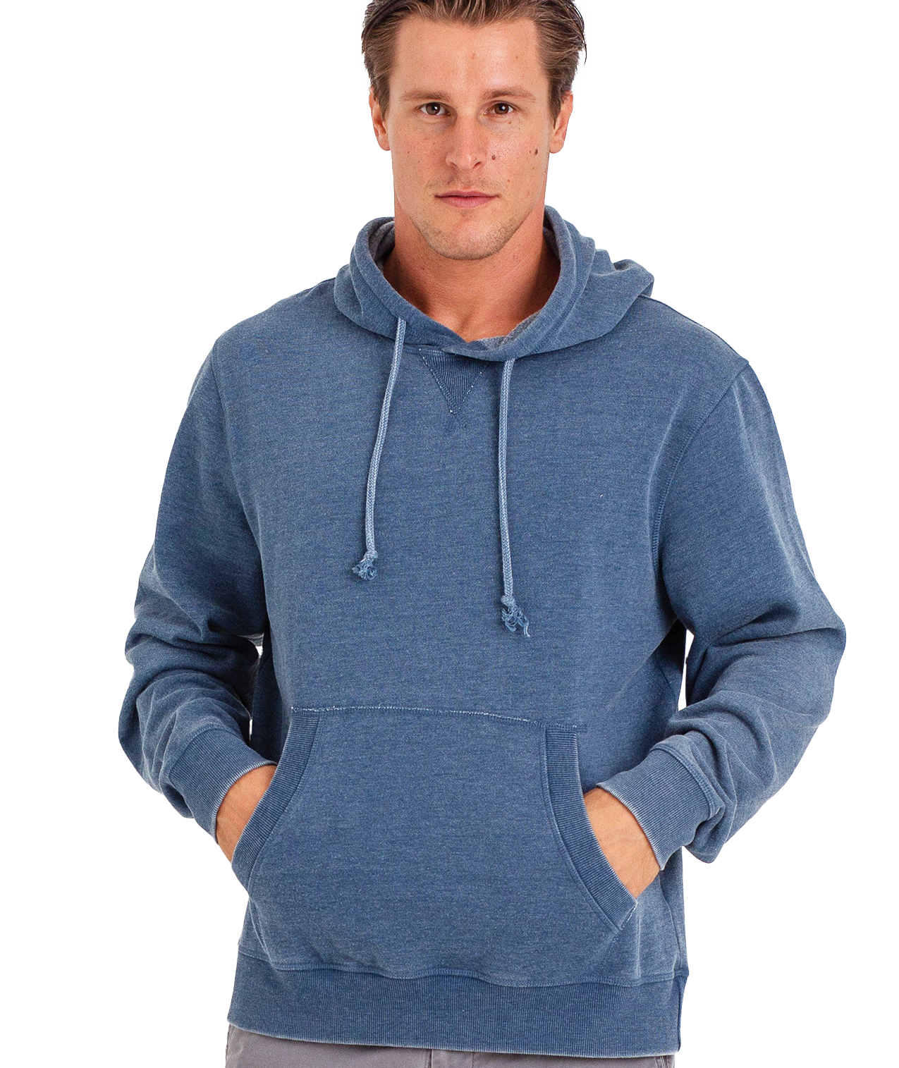 Unisex Fit Burnout Fleece Pullover Hoodie