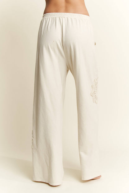 Mineral Washed Doily Wide leg straight pants HP6236