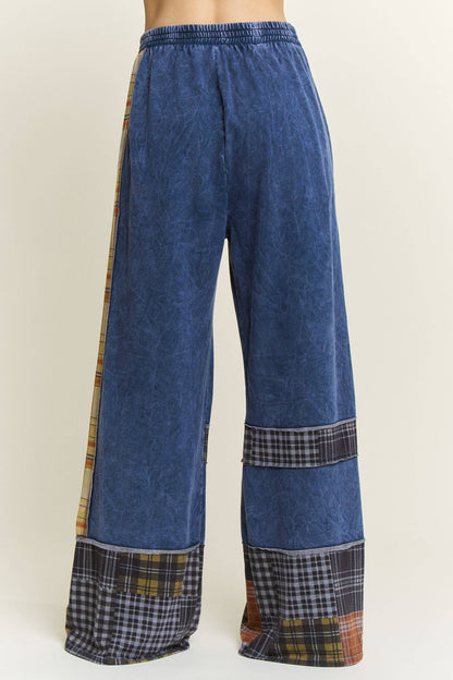 Mineral Washed Plaid Daisy Pants HP6738