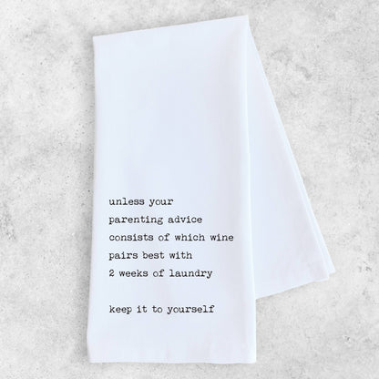 Parenting Advice - Funny Tea Towel 