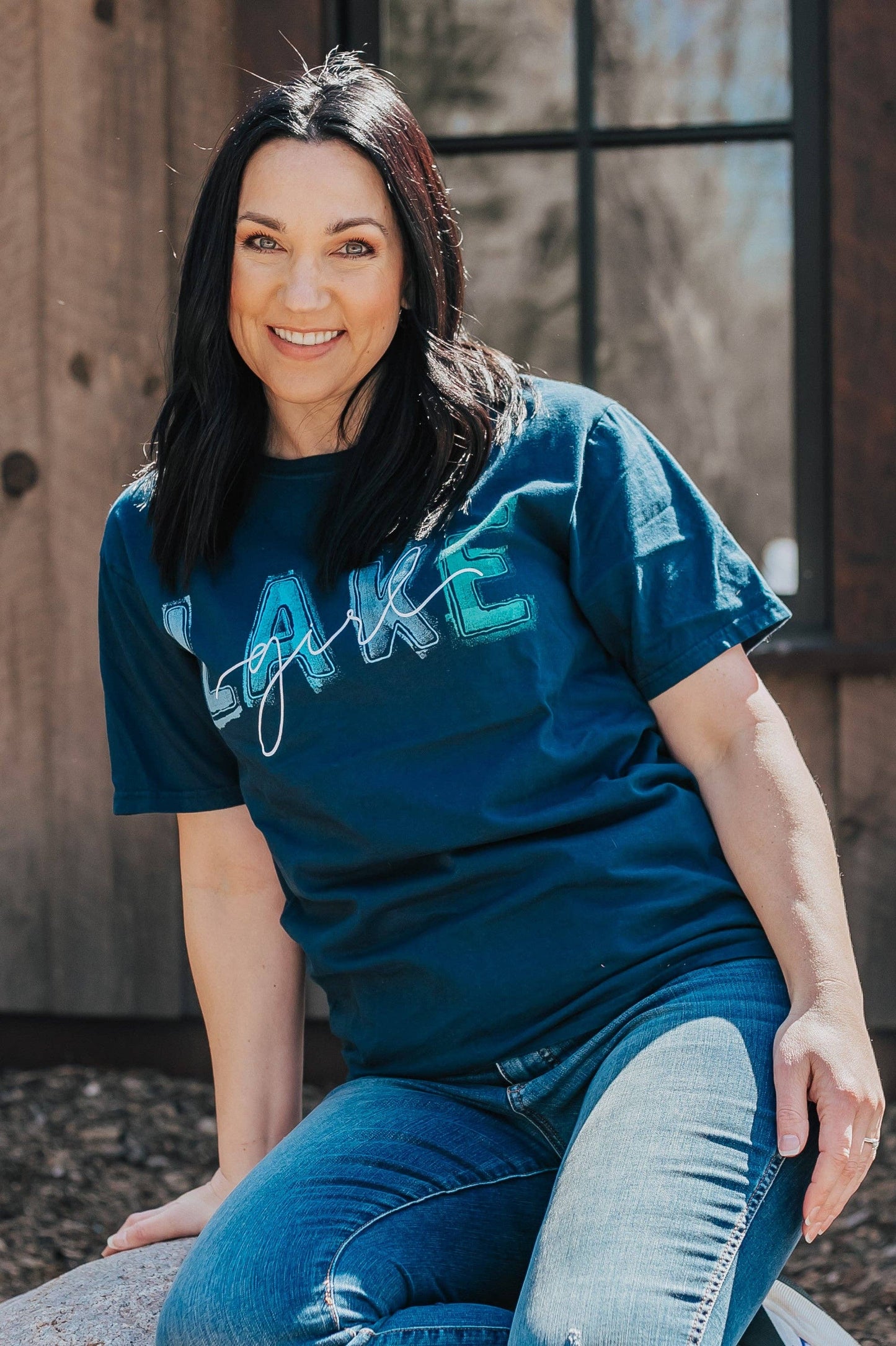 Ringspun Brushed Lake Short Sleeve Navy