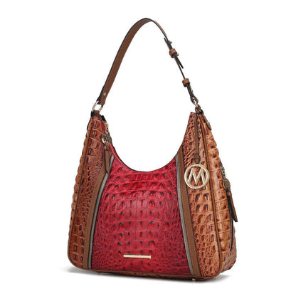 Becket Faux Crocodile Embossed Hobo Shoulder by Mia K