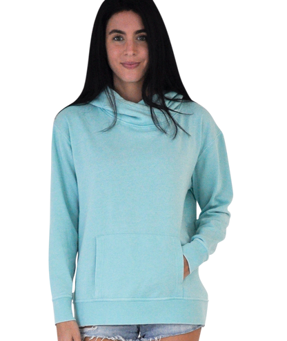 Ladies Crossover Hoodie - Garment Burnout Fleece