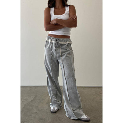 EXPOSED SEAM SWEATPANTS: L / H.GREY