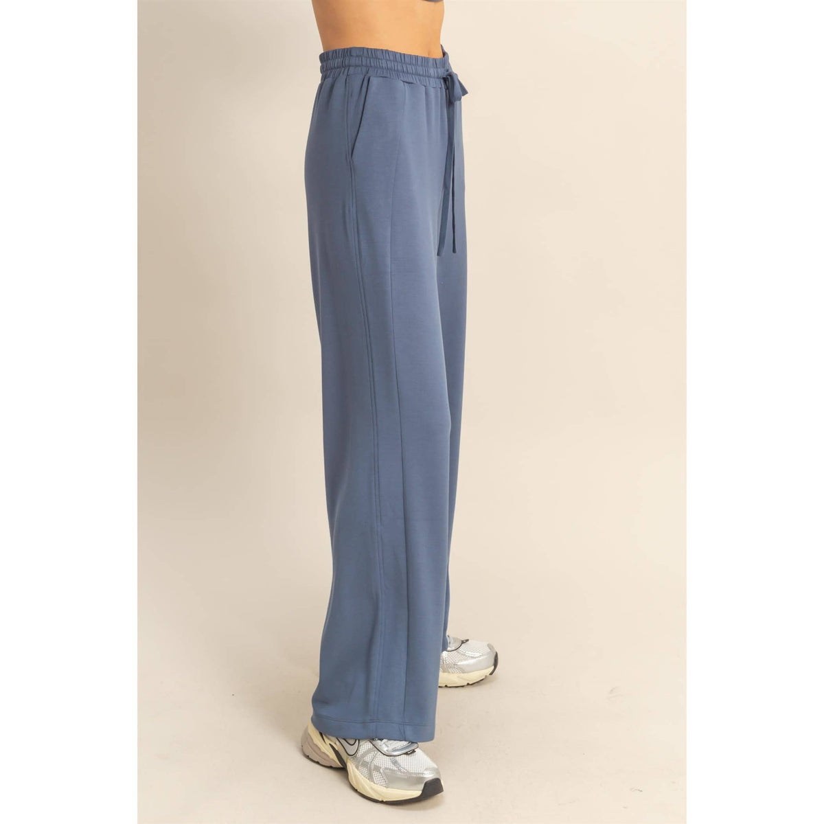 Double Knit Wide-Leg Sweatpants