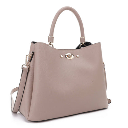 FC20448 Diana Twist Lock Satchel/Crossbody: Mauve