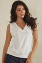 LuxeAir Ribbed Relaxed V-Neck Tank Top