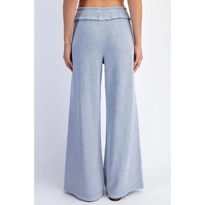 Rae Mode P6449 Mineral Washed Honeycomb Wide Leg Pants