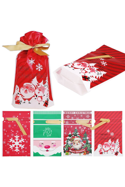 Christmas Drawstring Plastic Treat Bag - 48 Pcs