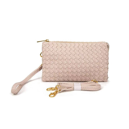 7050 Kathy Woven Three Compartment Clutch/Crossbody Bag