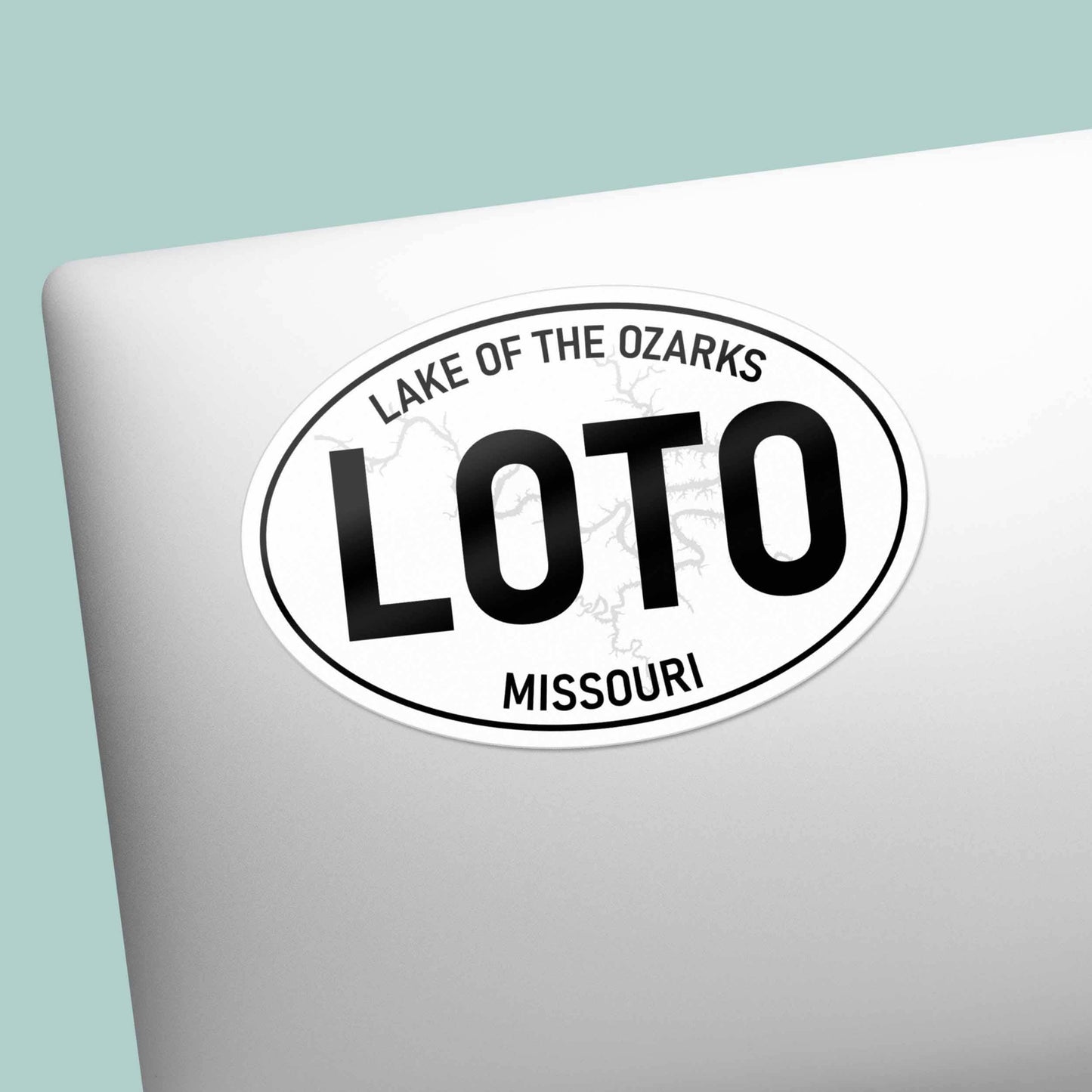 Lake of the Ozarks Missouri White Oval Bumper Sticker