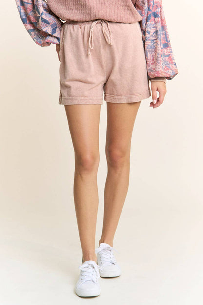 Mineral Wash Light Shorts with Pocket and Side Slit HP5692