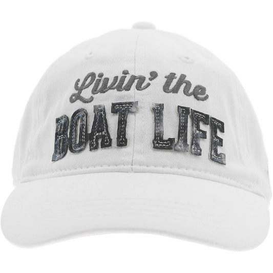 Boat Life - White Adjustable Hat